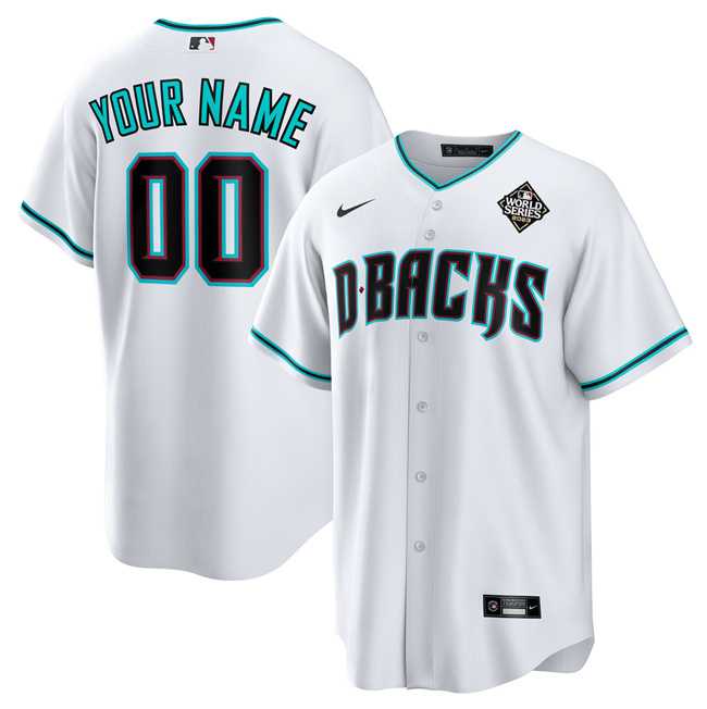 Mens Arizona Diamondbacks Active Player Custom White 2023 World Series Cool Base Stitched Baseball Jersey->customized mlb jersey->Custom Jersey